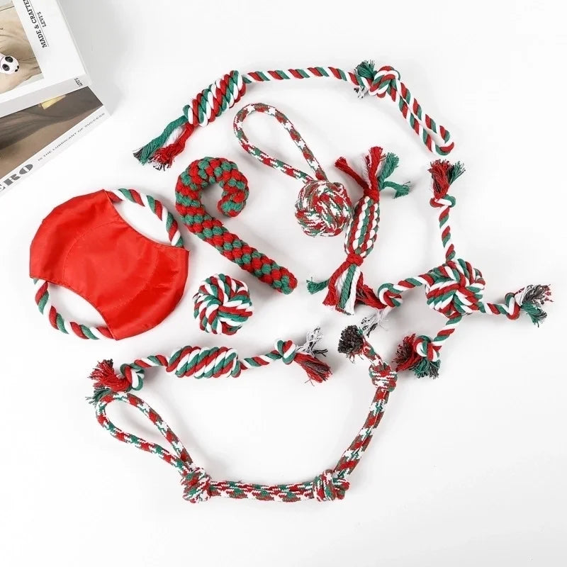 Cute Cotton Rope Christmas Infinite Twist Pet Toys