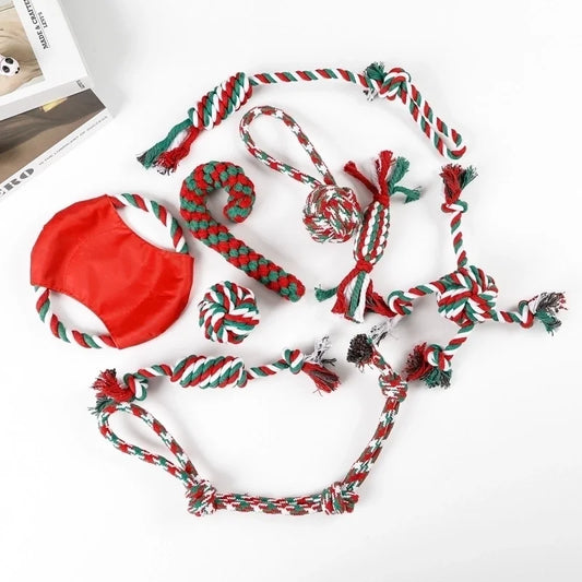 Cute Cotton Rope Christmas Infinite Twist Pet Toys