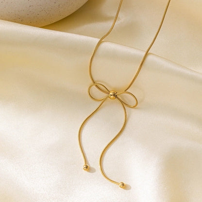 Elegant Sweet Streetwear Bow Knot Titanium Steel Plating Bracelets Earrings Necklace