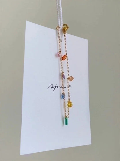 Sweet Geometric Titanium Steel 18K Gold Plated Zircon Cable Chain Bracelets In Bulk