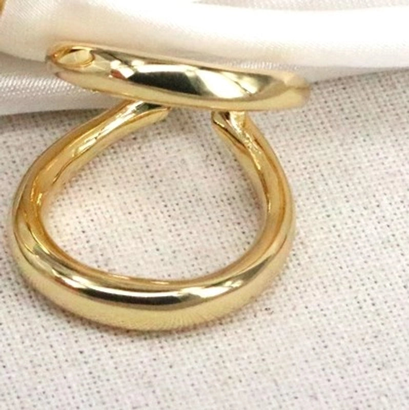 Vintage Style Minimalist Water Droplets Heart Shape Copper Gold Plated Open Rings In Bulk