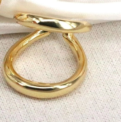 Vintage Style Minimalist Water Droplets Heart Shape Copper Gold Plated Open Rings In Bulk