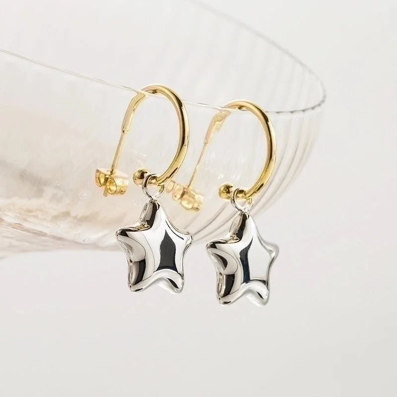1 Pair Ig Style Vintage Style Star Heart Shape Plating Stainless Steel 18k Gold Plated Drop Earrings