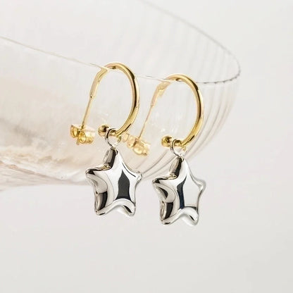 1 Pair Ig Style Vintage Style Star Heart Shape Plating Stainless Steel 18k Gold Plated Drop Earrings