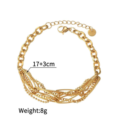 Casual Minimalist Solid Color 304 Stainless Steel Bracelets Necklace