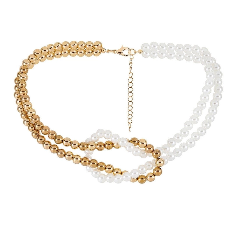 Elegant Sweet Classic Style Round Oval Imitation Pearl Alloy Plastic Choker