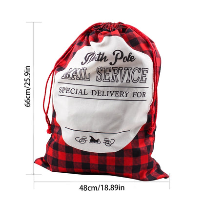 Christmas Gift Bag Christmas Large Printed Drawstring Drawstring Drawstring Bag Imitation Linen Santa Claus Backpack Gift Bag
