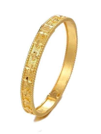 Minimalist Classic Style Solid Color Copper 18k Gold Plated Bangle In Bulk