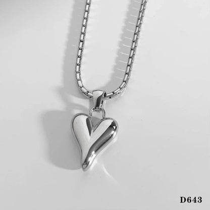 Basic Minimalist Commute Heart Shape 304 Stainless Steel 16K Gold Plated White Gold Plated Gold Plated Pendant Necklace