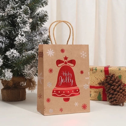 Christmas Cartoon Style Cartoon Brown Paper Christmas Party Gift Bags