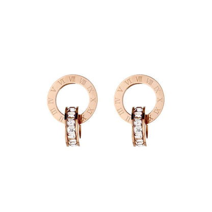 Geometric Titanium Steel 18K Gold Plated Stud Earrings