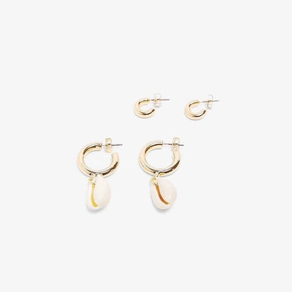 Fashion Shell Shell Inlaid Shell Artificial Pearls Women\'s Earrings 1 Pair