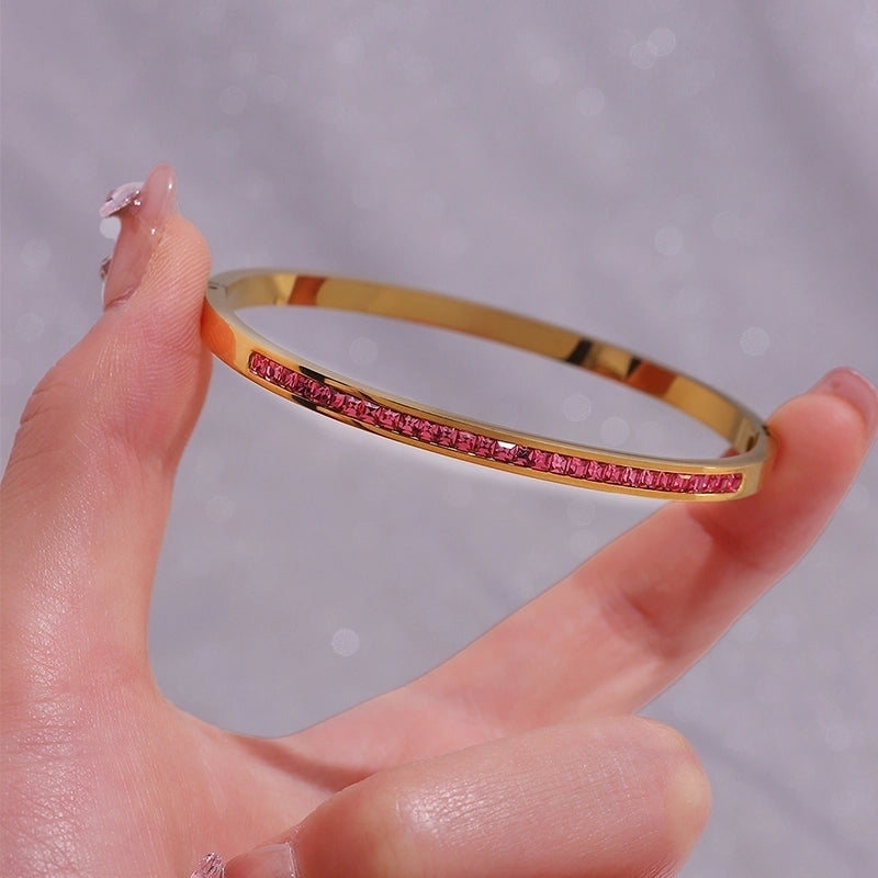 Casual Elegant Minimalist Solid Color 304 Stainless Steel Bangle In Bulk