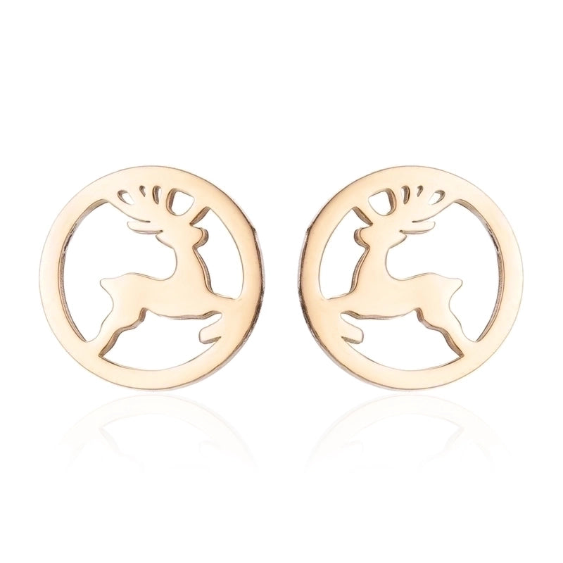 1 Pair Fashion Christmas Tree Plating 304 Stainless Steel 18K Gold Plated Ear Studs