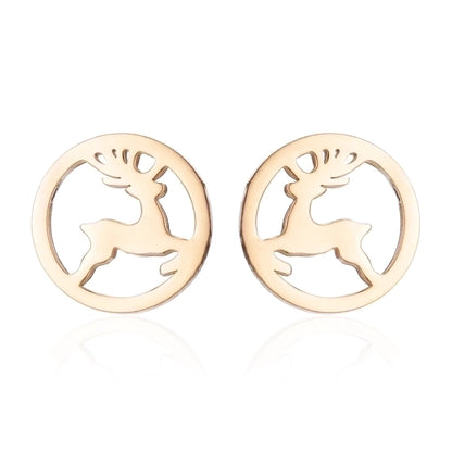 1 Pair Fashion Christmas Tree Plating 304 Stainless Steel 18K Gold Plated Ear Studs