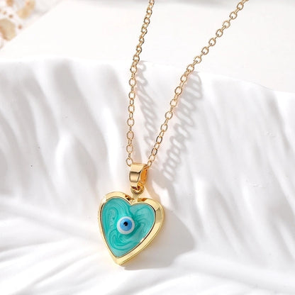 Casual Cute Minimalist Heart Shape Alloy Copper Pendant Necklace