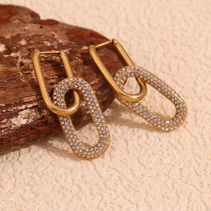 Fashion Circle Geometric Stainless Steel Electroplating Earrings