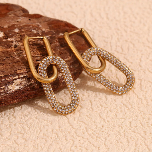 Fashion Circle Geometric Stainless Steel Electroplating Earrings