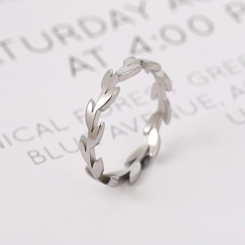 Minimalist Leaves Stainless Steel Polishing Rings 1 Piece