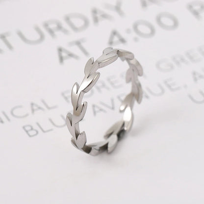 Minimalist Leaves Stainless Steel Polishing Rings 1 Piece