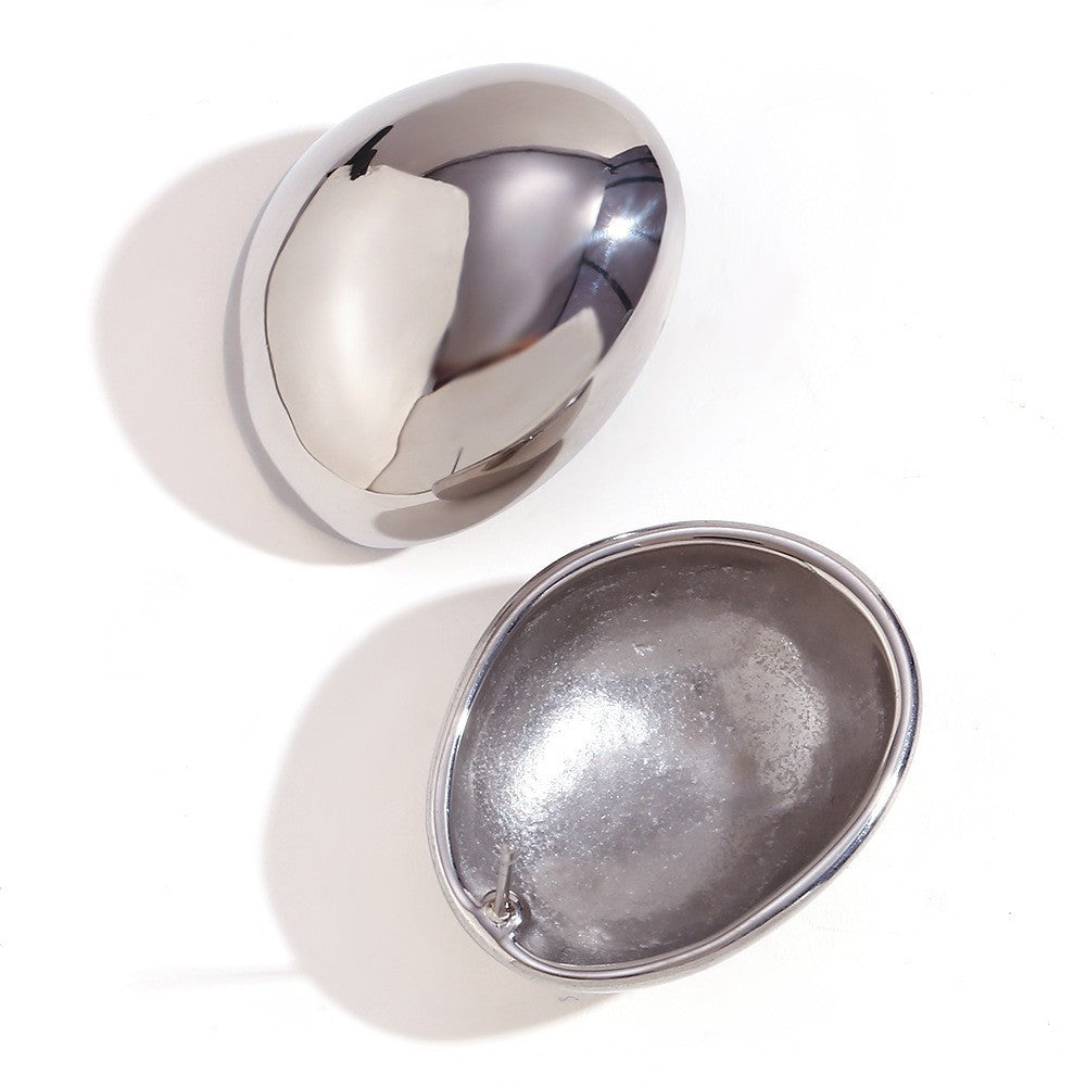 Minimalist Chamfered Cube Geometric Stainless Steel 18K Gold Plated Stud Earrings