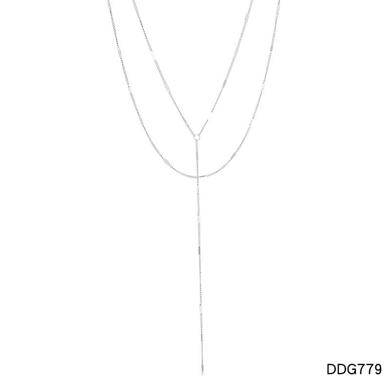 2 Pieces Minimalist Geometric 304 Stainless Steel 16K Gold Plated White Gold Plated Gold Plated Plating Stainless Steel Necklaces