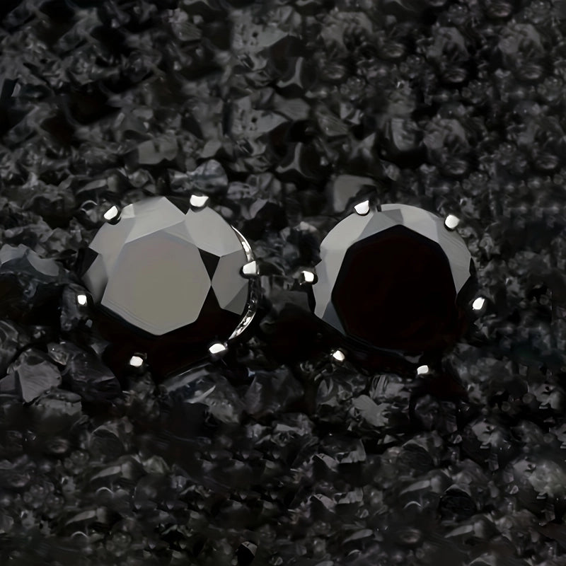 1 Pair Minimalist Round Inlay 304 Stainless Steel Zircon Stainless Steel Earrings