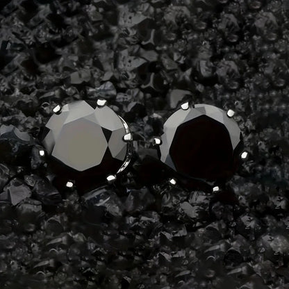 1 Pair Minimalist Round Inlay 304 Stainless Steel Zircon Stainless Steel Earrings