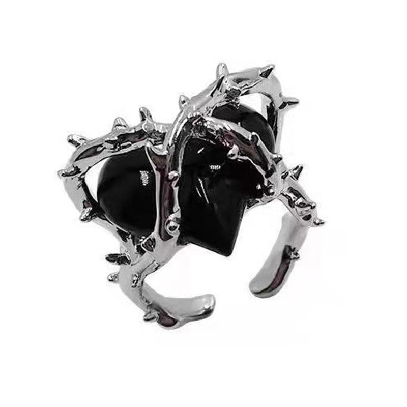 Fairy Style Modern Style Minimalist Moon Heart Shape Butterfly Alloy Copper Gold Plated Silver Plated Artificial Gemstones Artificial Diamond Open Ring In Bulk