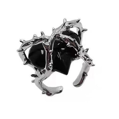 Fairy Style Modern Style Minimalist Moon Heart Shape Butterfly Alloy Copper Gold Plated Silver Plated Artificial Gemstones Artificial Diamond Open Ring In Bulk