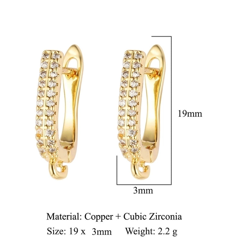 1 Pair Minimalist Solid Color Inlay Copper Zircon Earrings