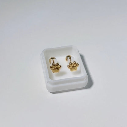 1 Pair Sweet Cross Heart Shape Snowflake Plating 304 Stainless Steel Titanium Steel 18K Gold Plated Cartilage Earrings
