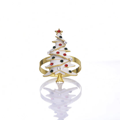 Cute Christmas Tree Santa Claus Alloy Napkin Rings 1 Set Of 6