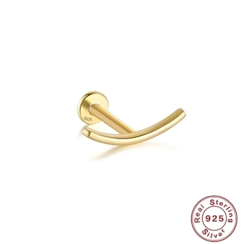 1 Piece Ear Cartilage Rings & Studs Fashion Geometric 925 Sterling Silver Plating Zircon