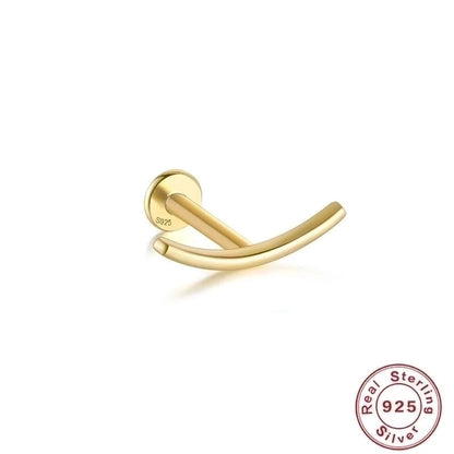 1 Piece Ear Cartilage Rings & Studs Fashion Geometric 925 Sterling Silver Plating Zircon