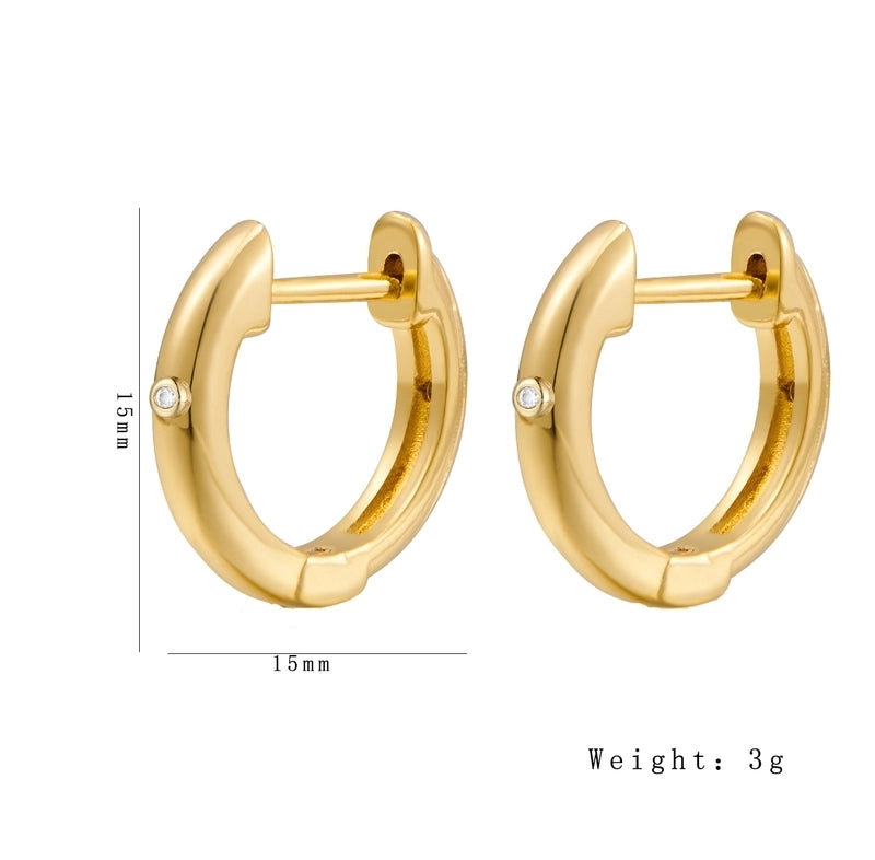 1 Pair Casual Minimalist Irregular Circle Round Irregular Copper Copper 18K Gold Plated Earrings