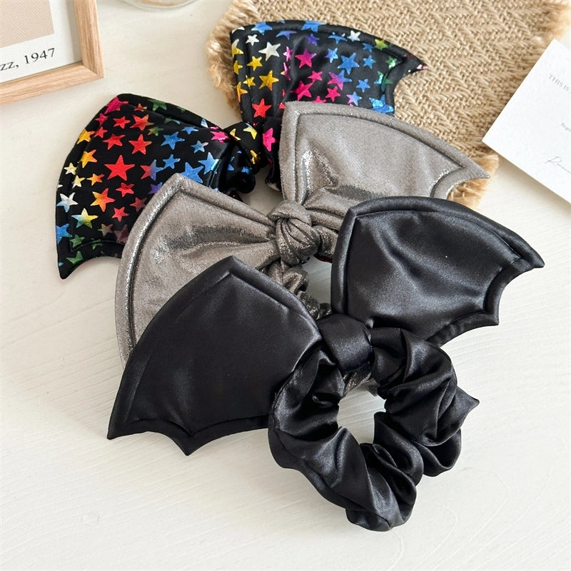 Halloween Hair Accessories Party Bat Bow Large Intestine Hair Ring Style Women Personalized Holiday Hair Accessories For Women