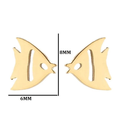 1 Pair Minimalist Animal Plating 304 Stainless Steel 18K Gold Plated Ear Studs