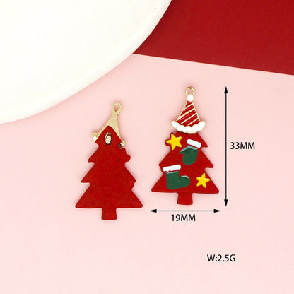 10 PCS/Package 17 * 21mm 17 * 22mm 19 * 24mm Alloy Rhinestones Penguin Christmas Tree Snowman Pendant Jewelry Accessories