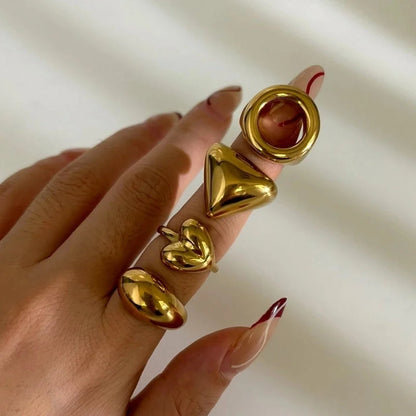 Minimalist Classic Style Solid Color 316L Stainless Steel Plating Stainless Steel Rings