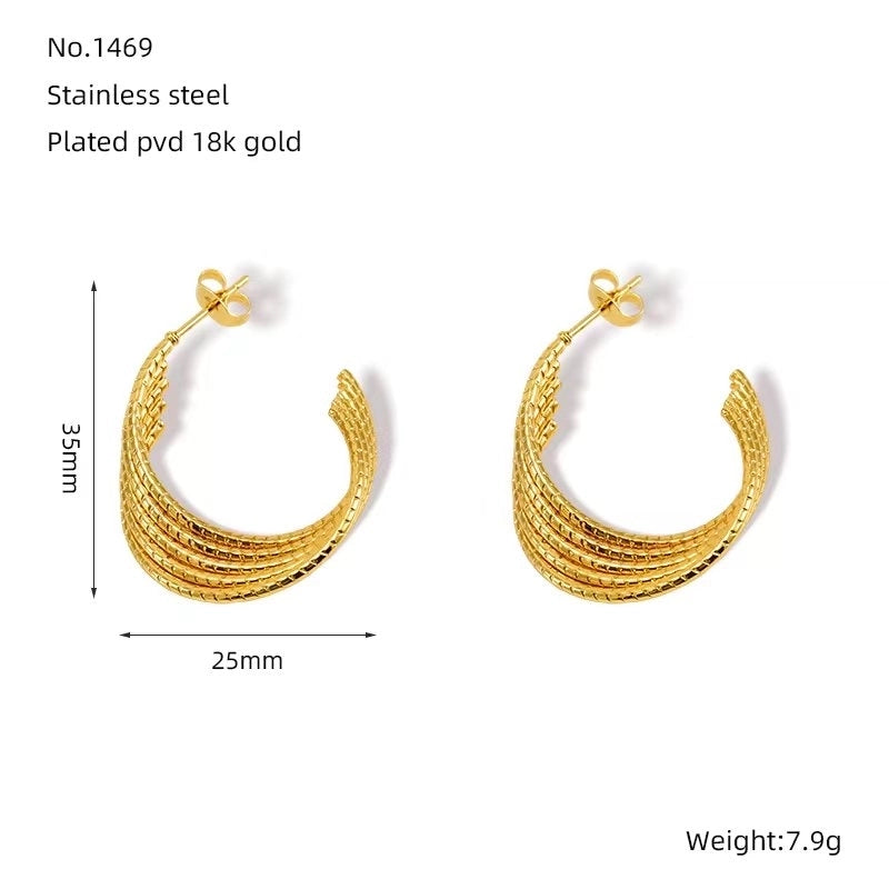 1 Pair Minimalist Classic Style Solid Color 304 Stainless Steel 18K Gold Plated Earrings Ear Studs