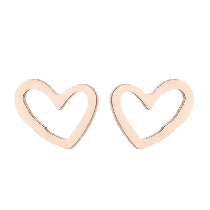 1 Pair Fashion Heart Shape 304 Stainless Steel 18K Gold Plated Ear Studs