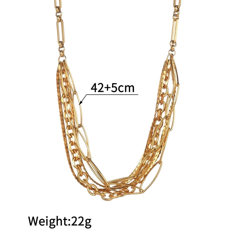 Casual Minimalist Solid Color 304 Stainless Steel Bracelets Necklace