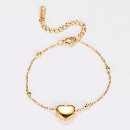 Retro Punk Commute Heart Shape 304 Stainless Steel 18K Gold Plated Rose Gold Plated Jewelry Set