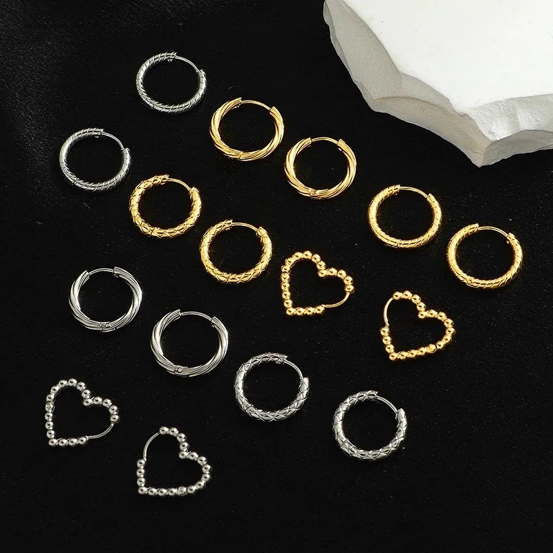 1 Pair Minimalist Geometric Titanium Steel Earrings