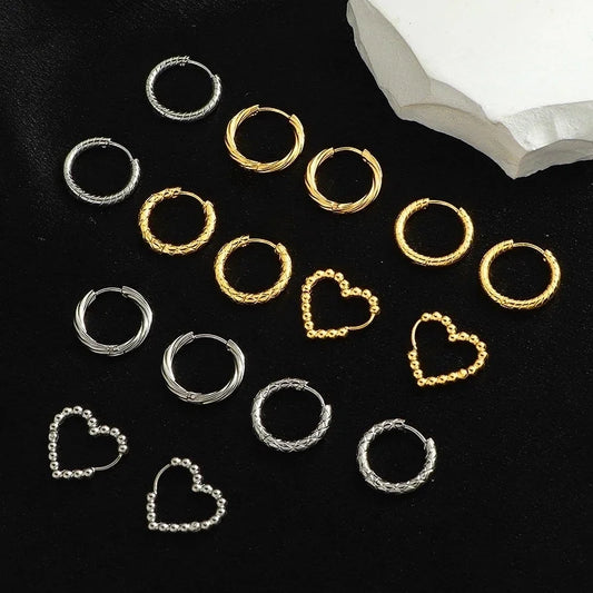 1 Pair Minimalist Geometric Titanium Steel Earrings