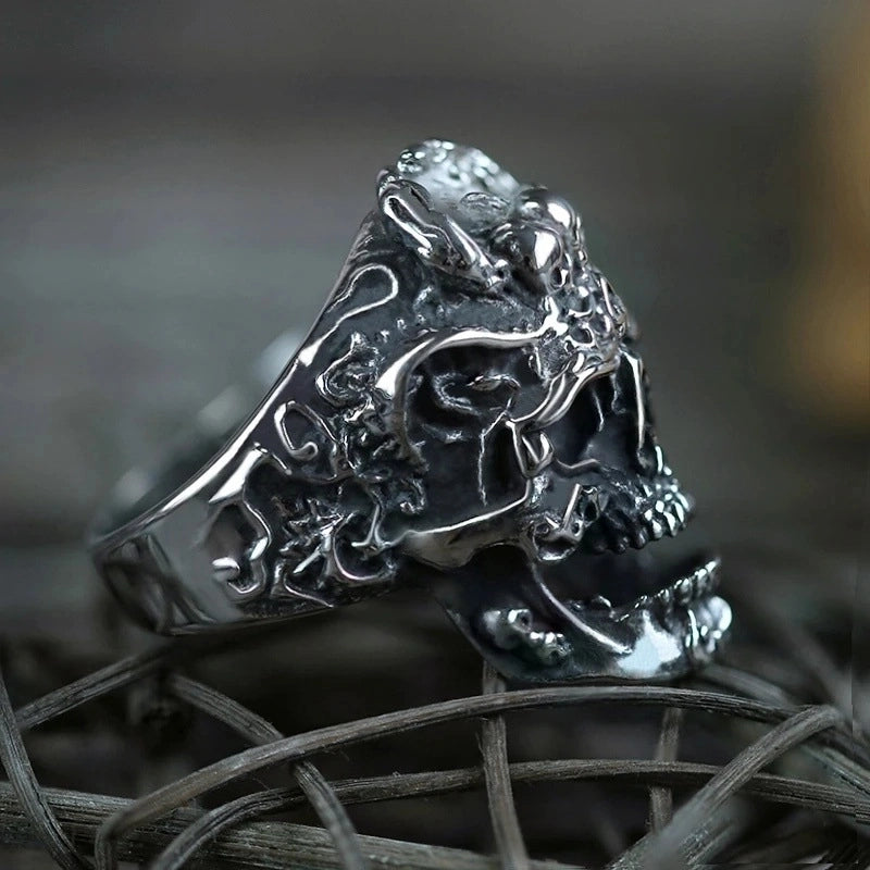 Retro Skull Alloy Plating Halloween Unisex Open Rings
