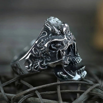 Retro Skull Alloy Plating Halloween Unisex Open Rings