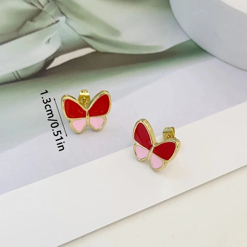 1 Pair Minimalist Butterfly 304 Stainless Steel 18K Gold Plated Ear Studs