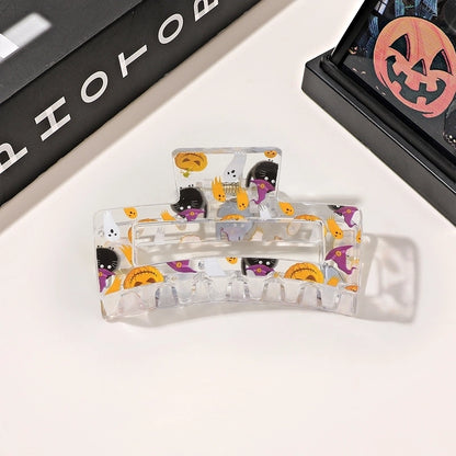 Halloween Minimalist Classic Style Women's Spider Web Skull Plastic Hair Claws